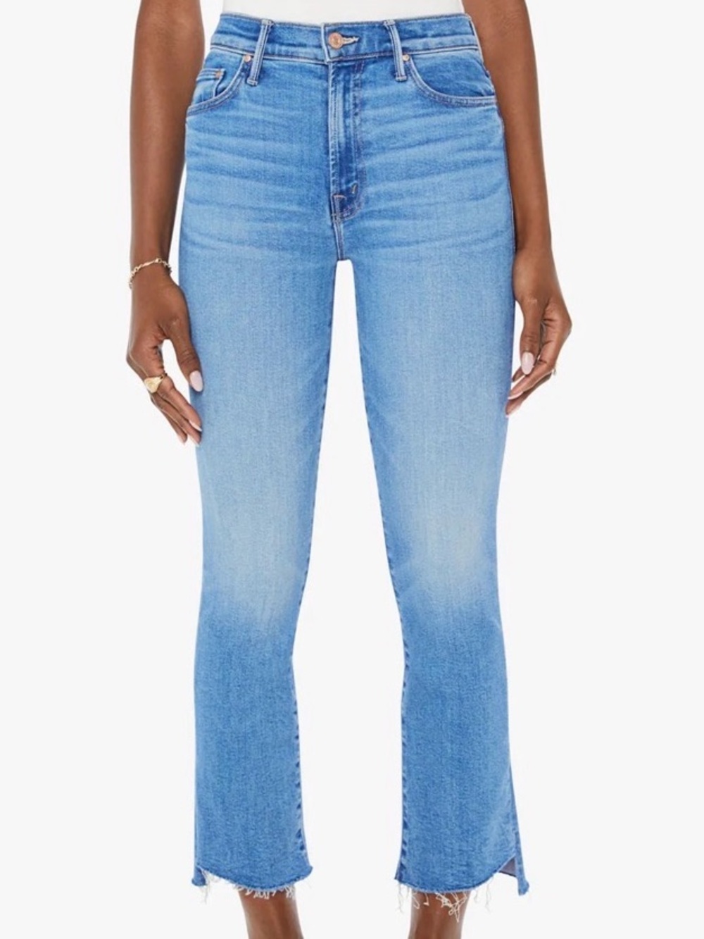 MOTHER Light Blue Ankle Crop Jeans